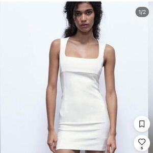 Zara White Sleeveless Mini Dress
